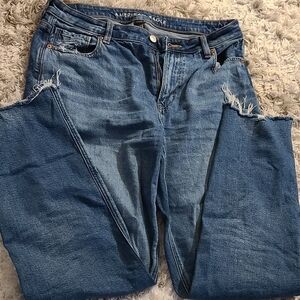 American Eagle Outfitters Medium Blue Distressed Jeans